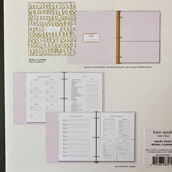 NEW IN BOX Kate Spade Bridal Planner Heart Knot I do Journal - Picture 2 of 4